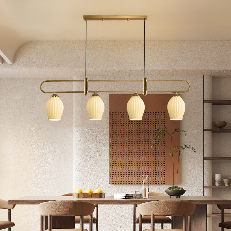 Black/White/Nickle Kitchen Island Lighting 3/4-Light Modern Island Pendant Lighting