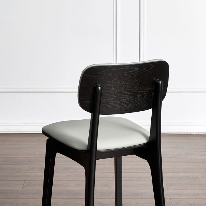 Chaise d'appoint de salle à manger de cuisine contemporaine, chaise d'appoint de salle à manger en bois massif à dossier ouvrant