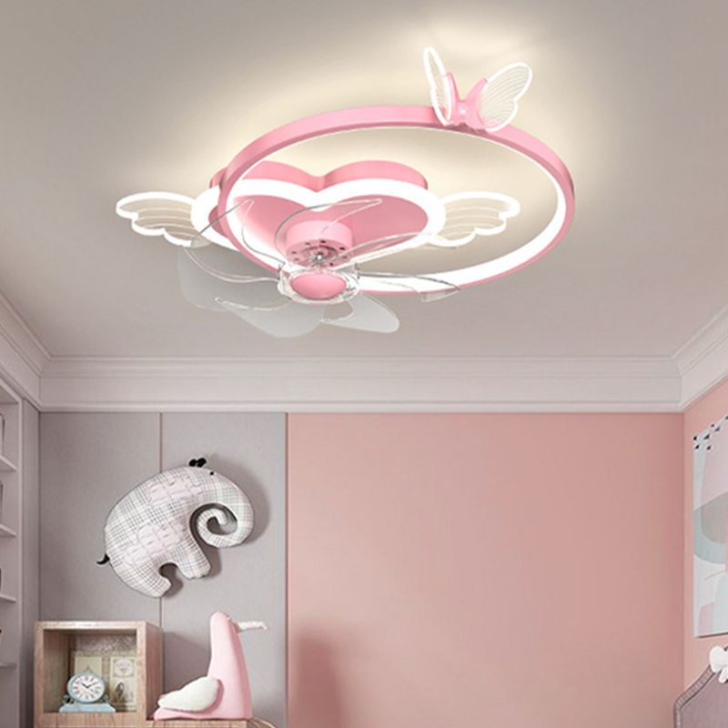 Luz de techo de ventilador de techo de estilo chlidren Luz de montaje de mariposa LED con sombra acrílica