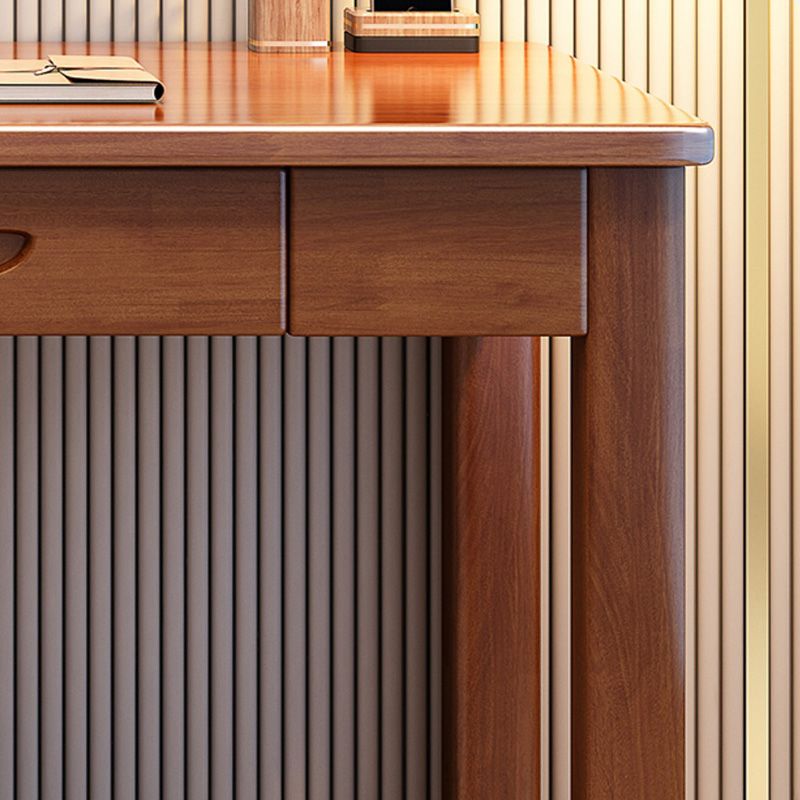 Solid Wood Writing Table with 2 Storage Drawers Contemporary Child Desk