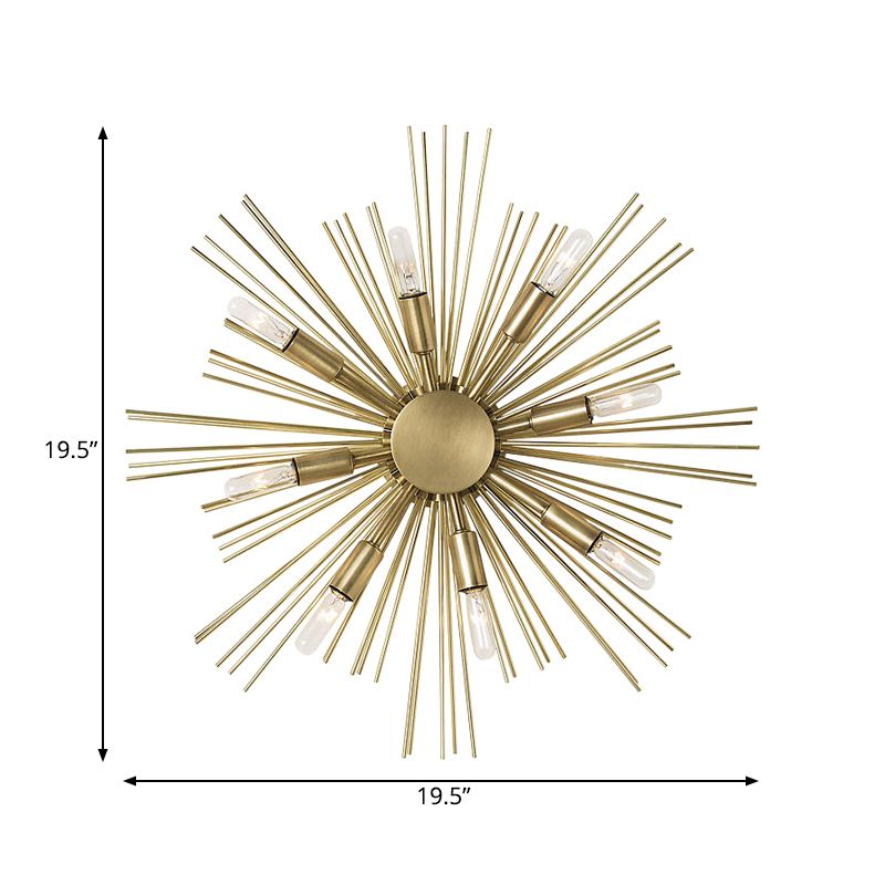 Sputnik Wall Sconce Metal contemporain 8 têtes Finition en or Light Murd Lightture