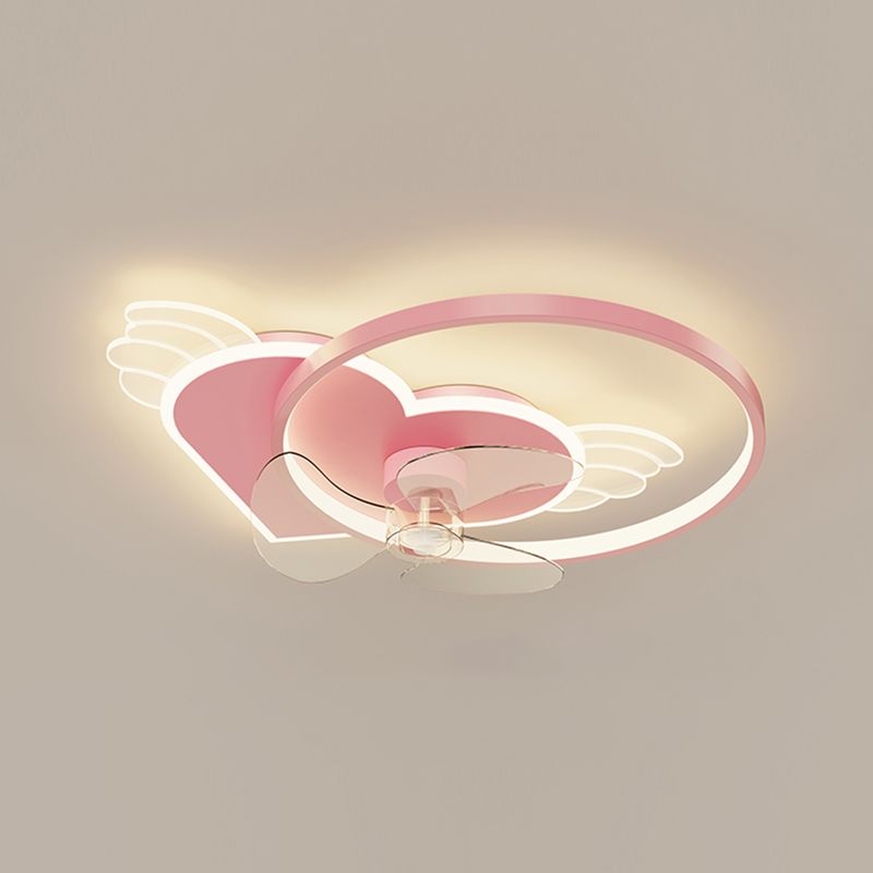 Lampada a ventola a soffitto in metallo in stile semplice con lama a ventola ABS