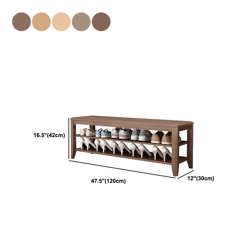 Rectangle 11.8" Wide Entryway Bench Modern Solid Wood Bench with Storage