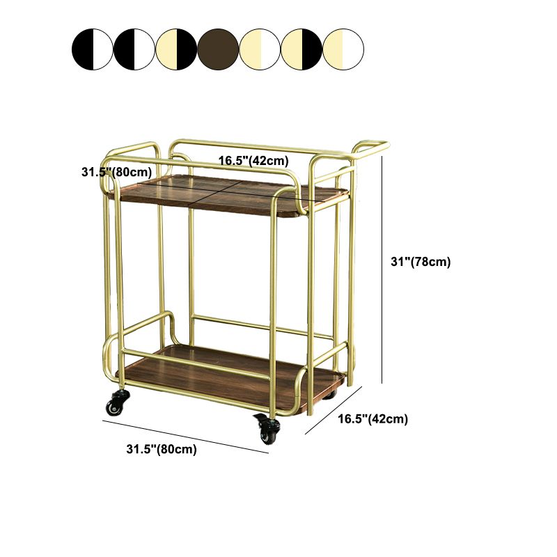 Modern 31.1"H Rolling Prep Table Rectangular Metal Prep Table for Home Use