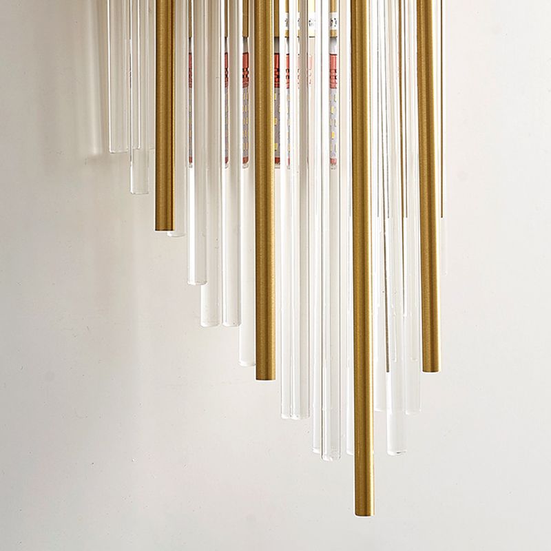 2-Light Geometric Wall Light Sconce Modern Style Glass Wall Lighting