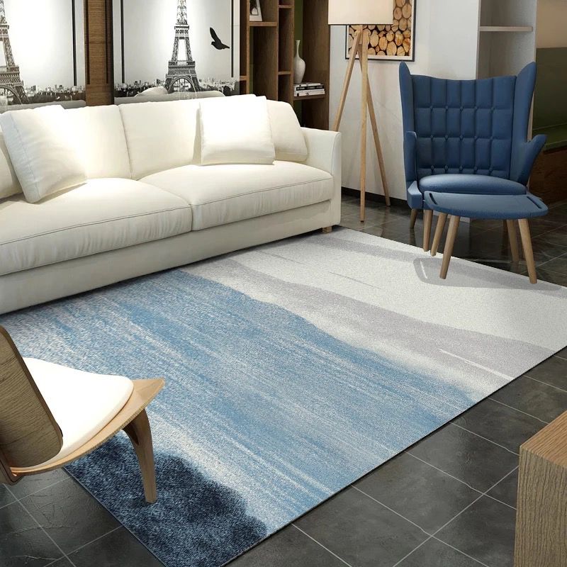 Stylish Multi Colored Minimalist Rug Synthetics Colorblock Print Carpet Pet Friendly Washable Anti-Slip Rug for Sitting Room