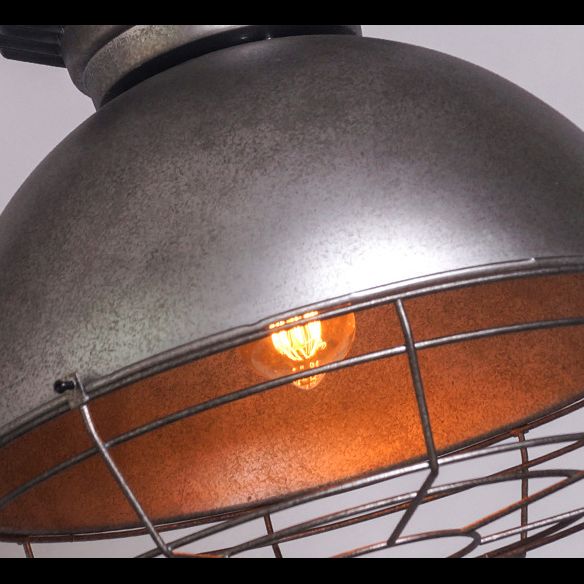 Retro mijnlicht lichtvormige metalen verlichting armatuur 16 "brede industriële stijl enkele lamp suspensielamp met verstelbare hangende ketting