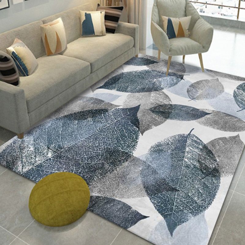 Flower Plant Rug Area Carpet Easy Care Machine Washable Indoor Rug for Decoration