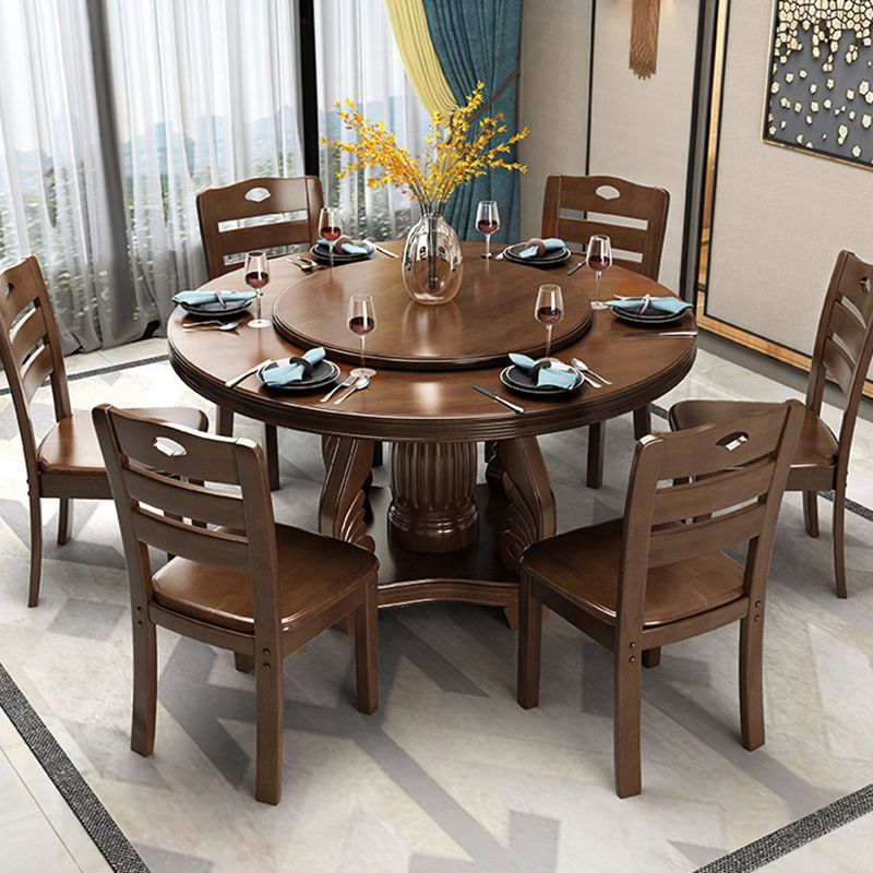 Round Solid Wood Dining Table Tradition Dining Table for Kitchen