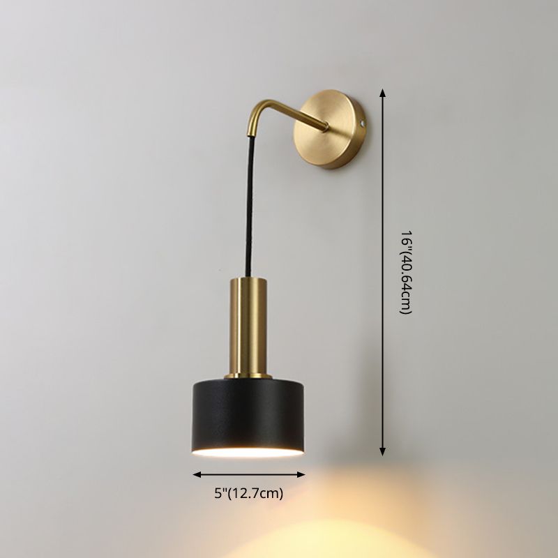 Illuminazione a parete cilindrica illuminazione in stile moderno in metallo fullpy per camera da letto