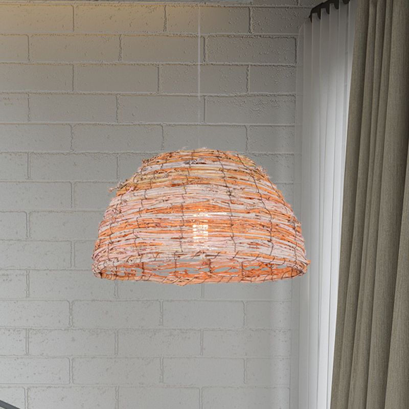 Techo de tono de cúpula beige luz colgante bine rústico luz colgante para restaurante para restaurante