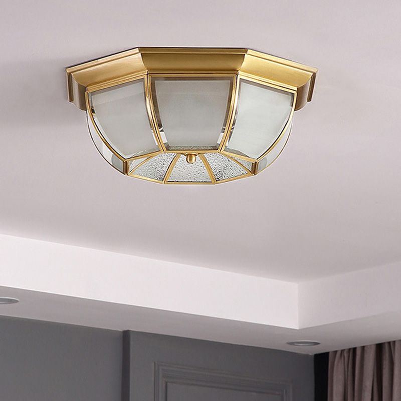Octagon-Einbauleuchte Schlichte Deckenleuchte aus Goldglas