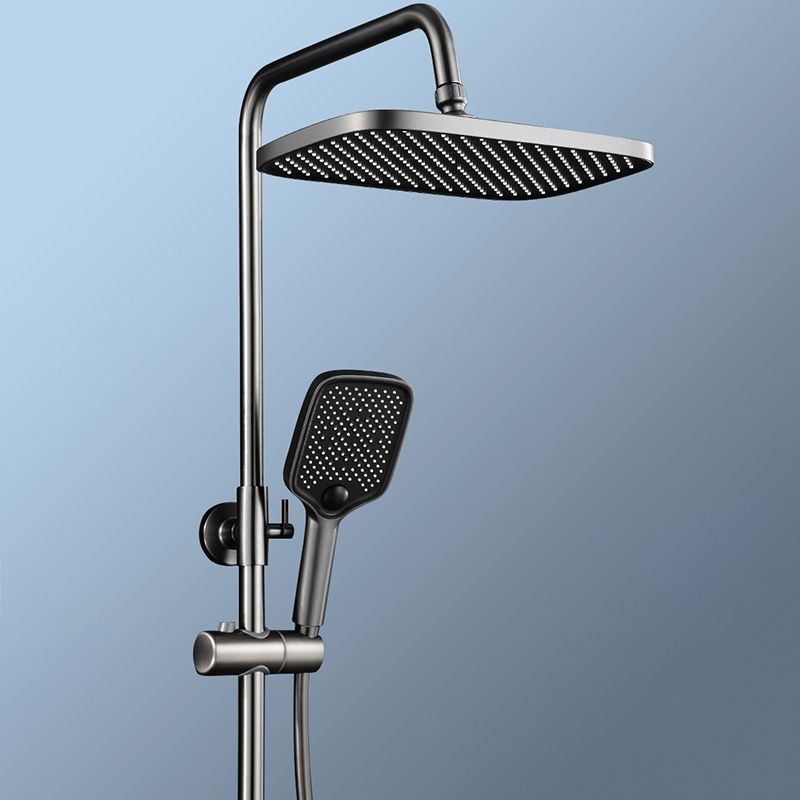 Contemporary Shower System Slide Bar Dual Shower Head Wall Mounted Shower Set