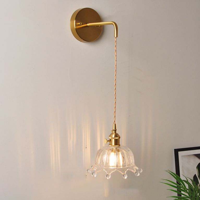Lampada da parete geometrica in stile industriale vetro leggero 1 illuminazione montata a parete in oro