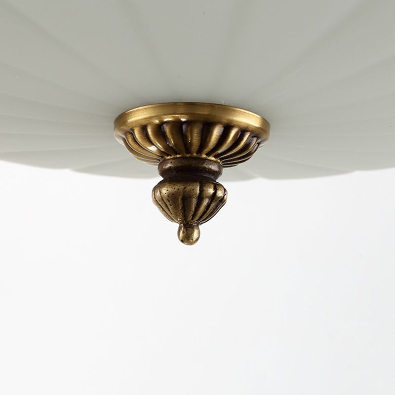 Colonial Style Round Flush Mount Fixture Glass Multi-Light Flush Mount Lighting