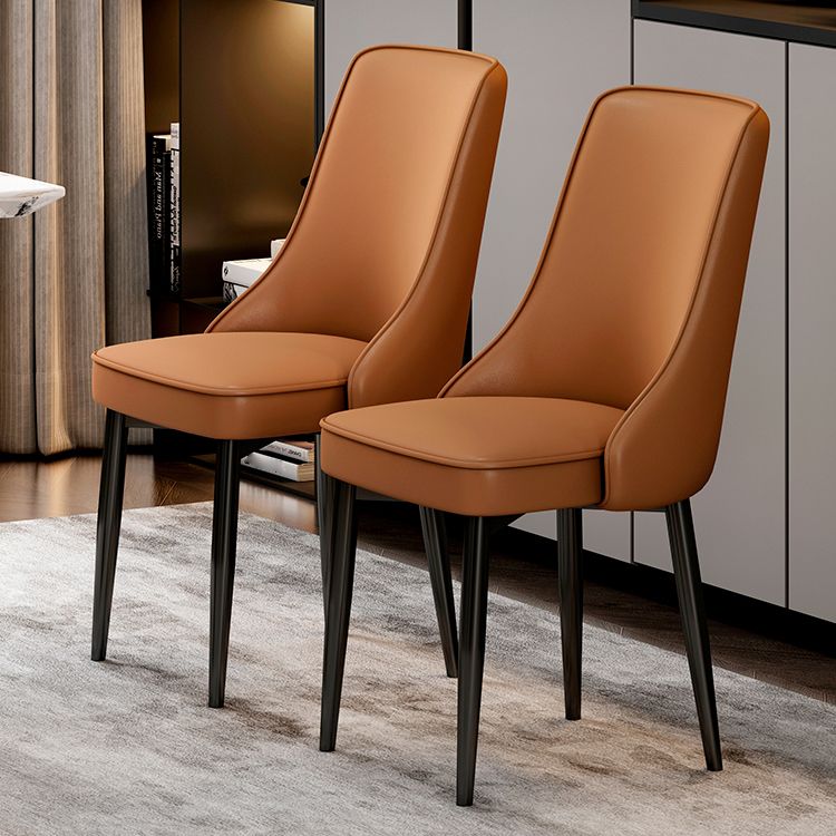 Scandinavian Style Metal Dining Chairs Dining Room Parsons Armless Chair