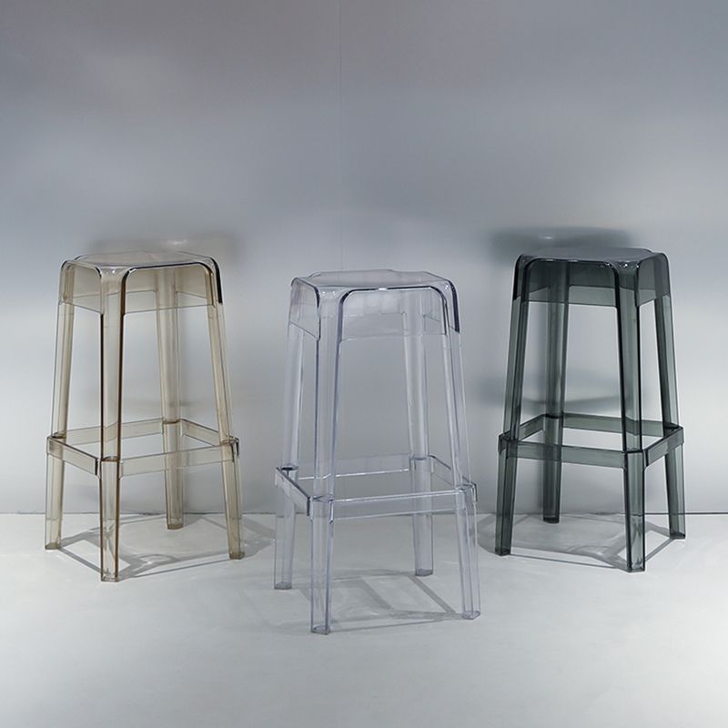 Nordic Style Stackable Barstool Transparent Plastic Bar Stool for Dinning Room
