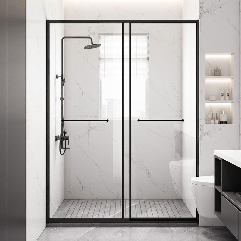 Frame Metal Double Sliding Shower Bath Door 78.7 High Clear Shower Door