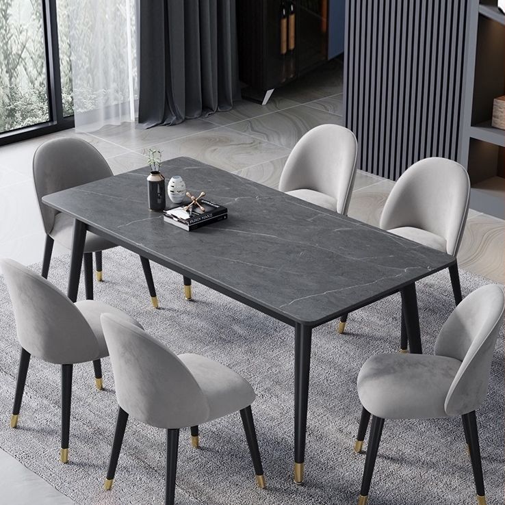 Contemporary Sintered Stone Top Dining Room Set with Rectangle Shape Dining Set for Kitchen