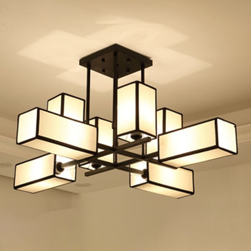 Éclair de lustre en tissu de lampe suspendue minimaliste pour le salon