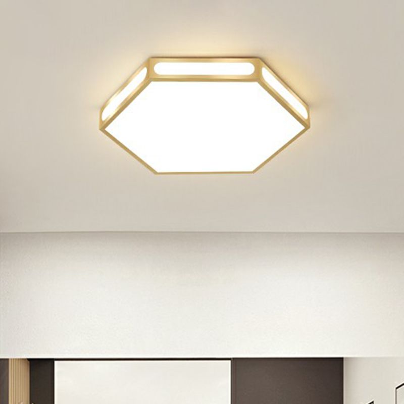 Gouden zeshoek led-inbouw moderne acryl plafondlamp voor slaapkamer