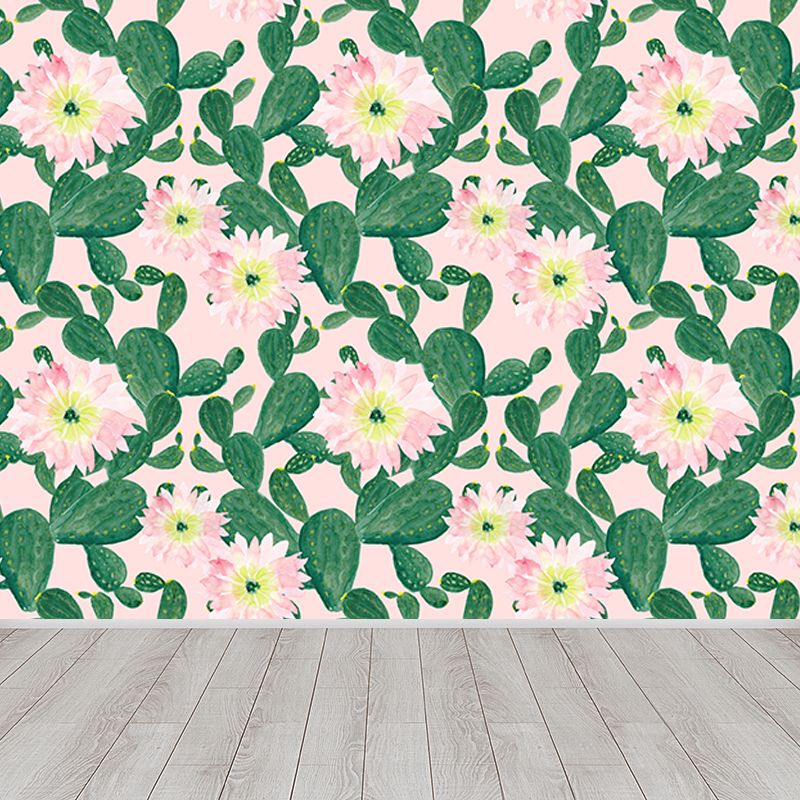 Whole Cactus Mural Wallpaper Moisture Resistant Tropical Living Room Wall Covering