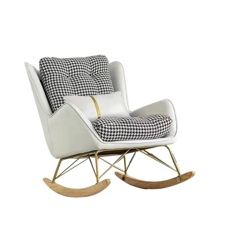 Magnificent Leather Rocking Chair Removable Cushions Rocker Chair with Pillow