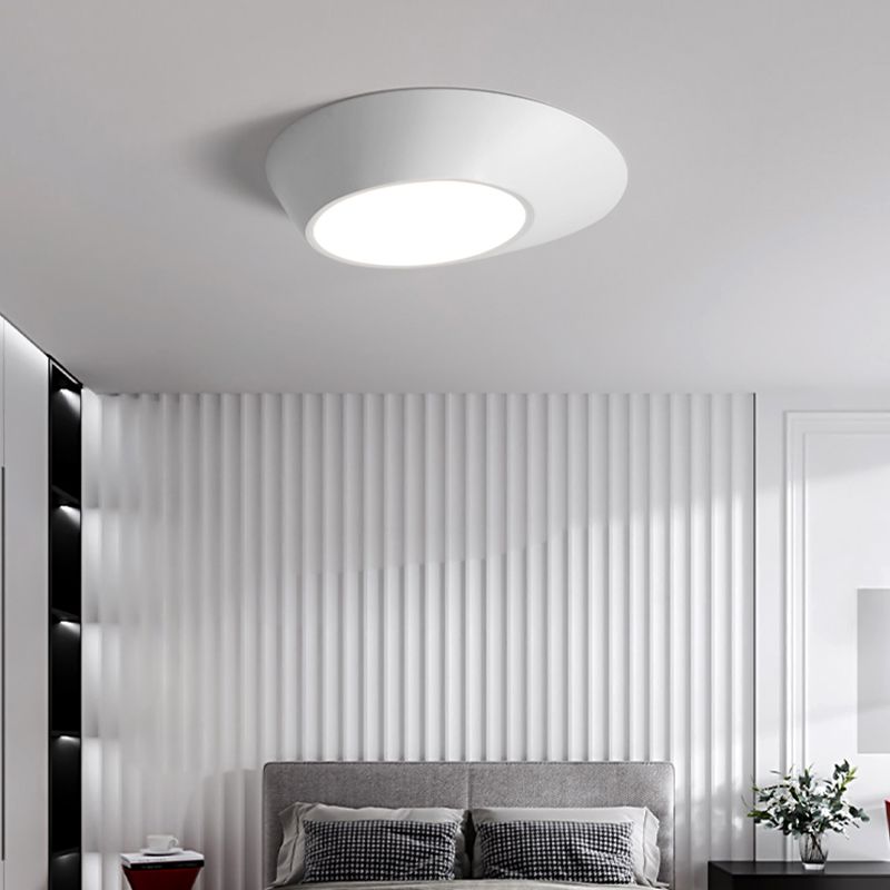Lámpara de techo LED creativa moderna, montaje empotrado geométrico de aluminio lacado con pantalla acrílica