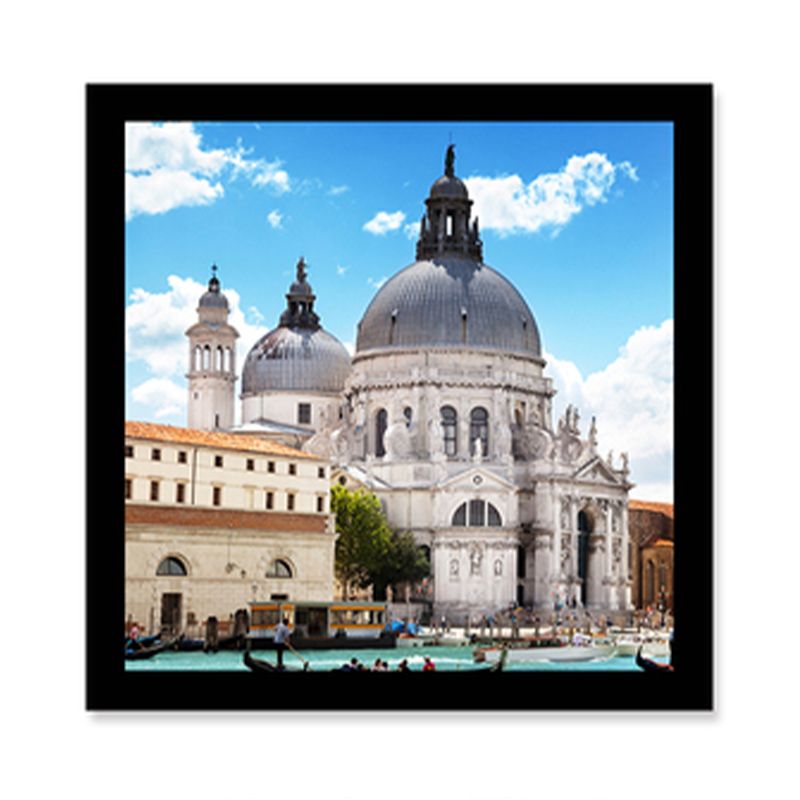 Light Color Architecture Art Print Landmark Global Inspired Textured Canvas for Sitting Room