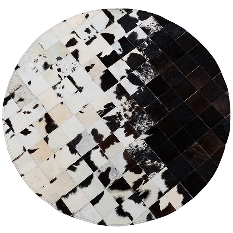 Unique Multi Color Geometric Rug Cowhide Modern Area Carpet Stain-Resistant Pet Friendly Rug for Parlor