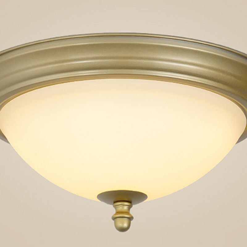 Glass Flush Mount Ceiling Fixture Bowl Shape Traditional Flush Mount Ceiling Lamp