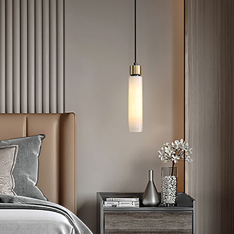 Éclairage de pendentif simple en marbre contemporain pour salle à manger cafée