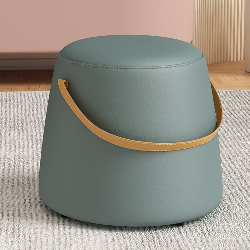 Portable Pouf Pure Color Cylinder Shape Modern Fabric Stain Resistant Pouf Ottoman