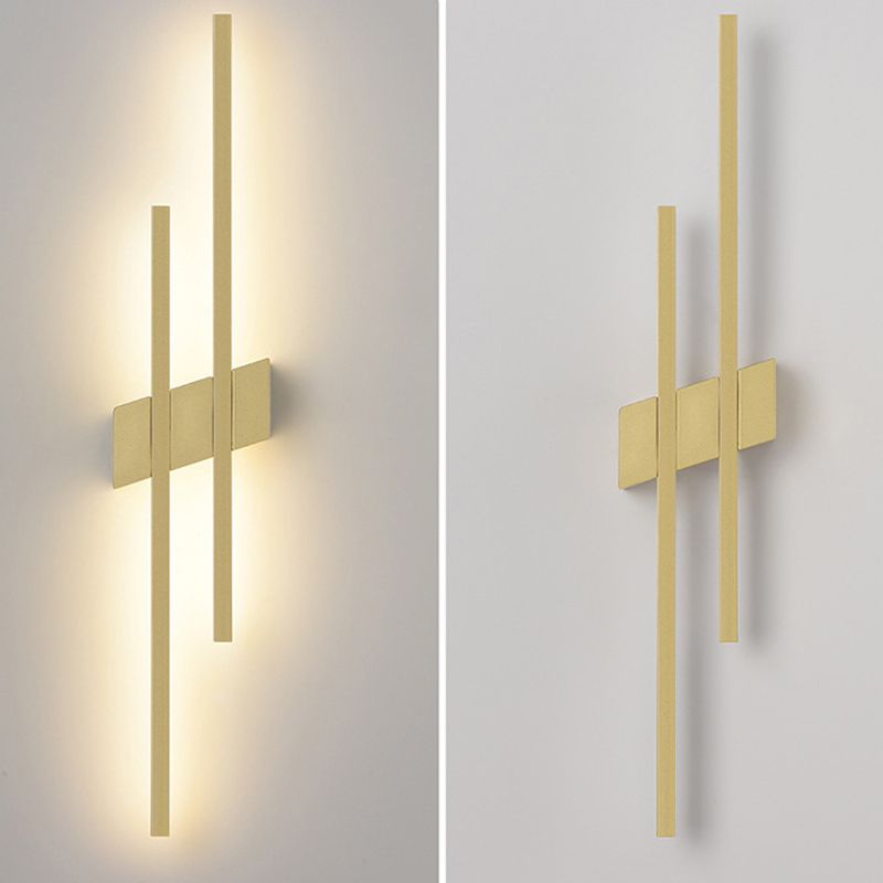 Minimalism Brass Wall Sconce Linear LED Sconce Lighting for Living Room