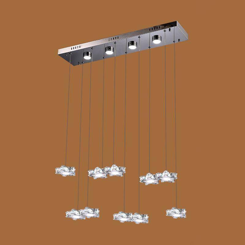 K9 Crystal Star LED Ceiling Light Minimalist Stainless-Steel Hanging Pendant Light