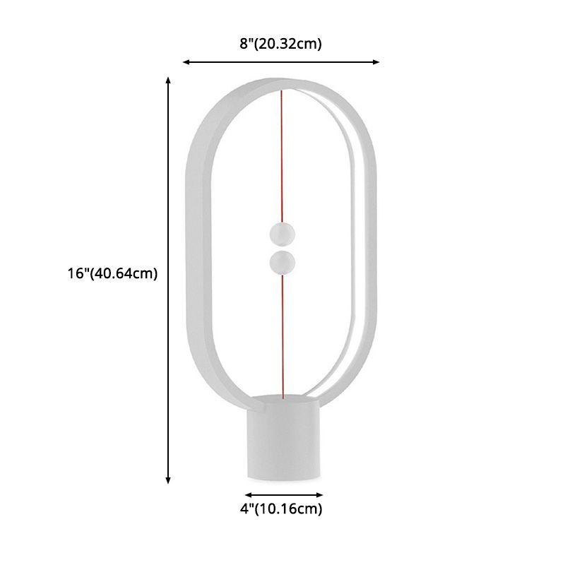 Circle LED Table Light Modern Minimalist Style Table Lamp with Plastic Shade for Living Room