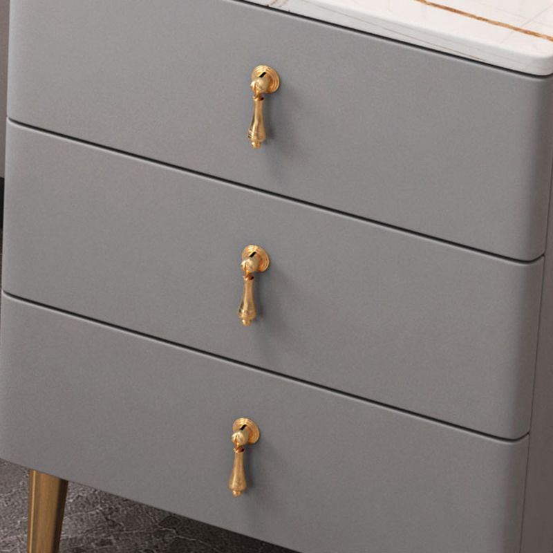 Stone Top Makeup Vanity Desk Table Metal and Engineered Wood Dresser