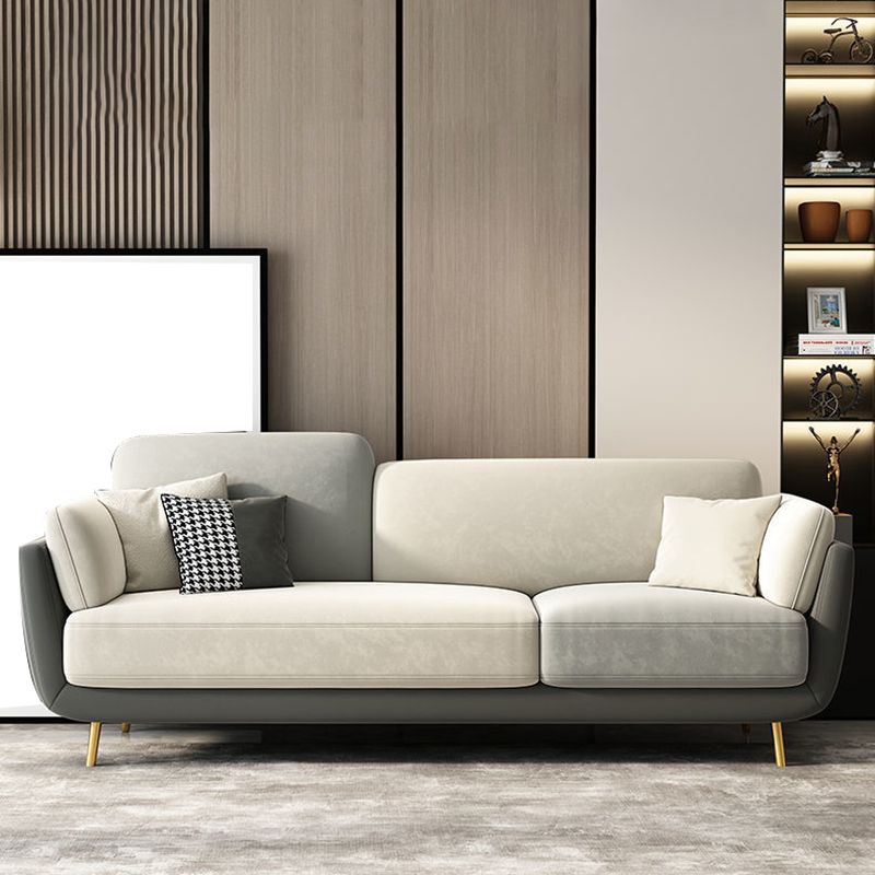 Polish Finish Sofa Flared Arm Sofa for Living Room and Bonus Room