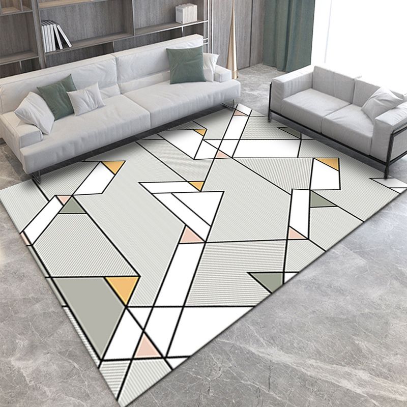 Magnificent Modern Rug Gold Striped Rug Washable Indoor Rug for Living Room