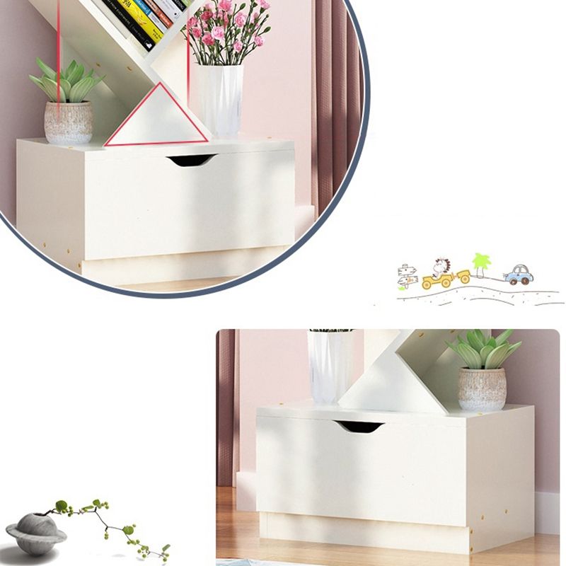 Contemporary Style Bookshelf Engineer Wood Closed Back Bookcase for Home