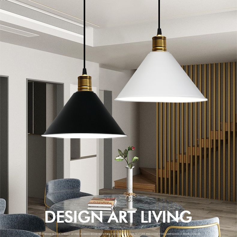 Metal Tapered Hanging Light Nordic Modern Style 1 Light Restaurant Ceiling Pendant Lamp
