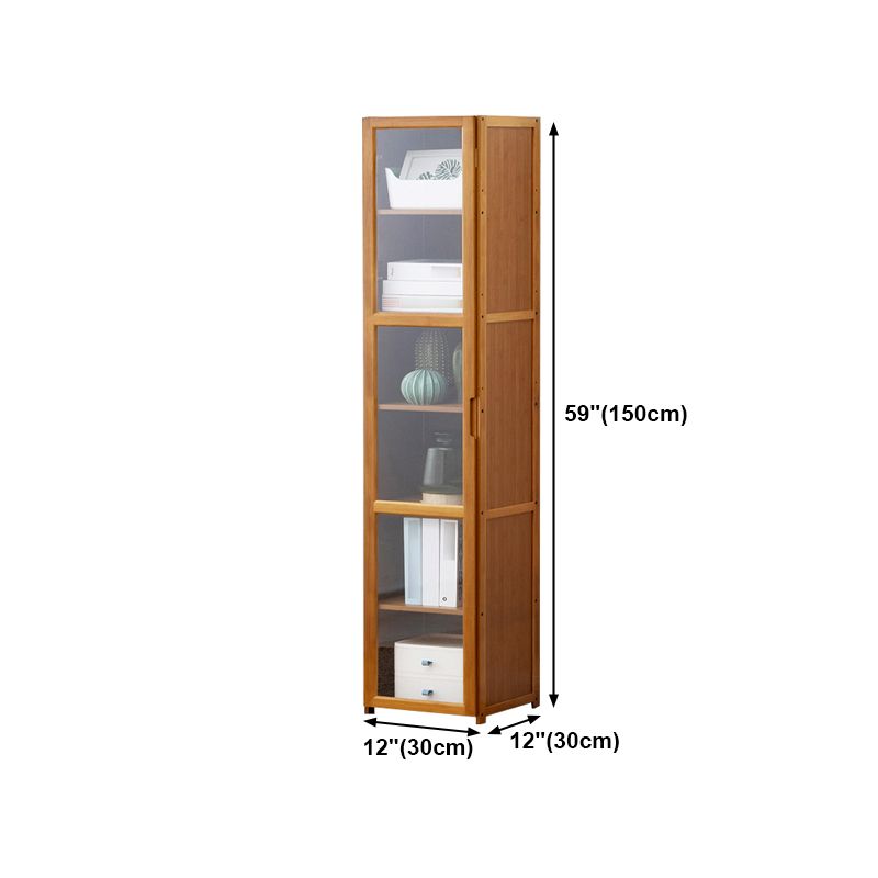 Vertical Standard Bookcase Contemporary Bamboo Closed Back Bookcase for Home Office