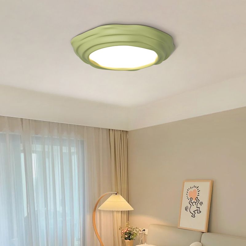 Nordic Style Flush Mount Ceiling Light Fixture with Resin for Bedroom