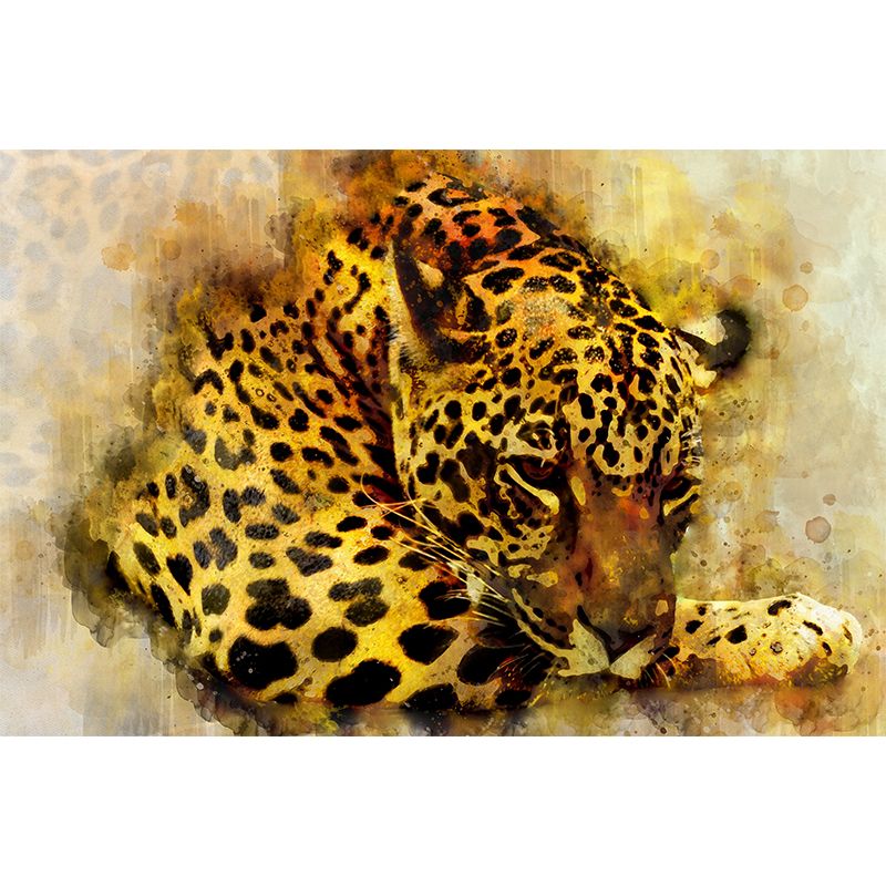 Contemporary Style Animal Illustration Mural Wallpaper for Sitting Room