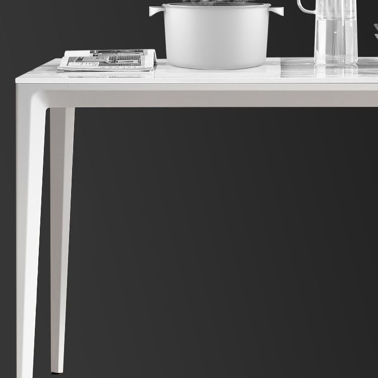 Modern Aluminium Dining Table Set 1/4/5/7 Pieces Rectangle Dinette Set with Sintered Stone