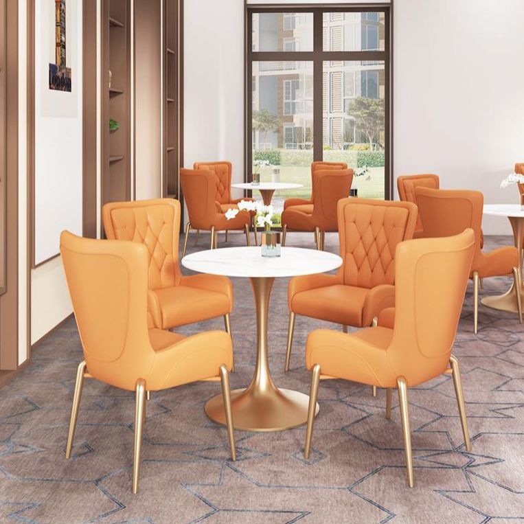 Modern 1/5 Pieces Dining Set Round Stone Dining Table for Dining Room Cafe