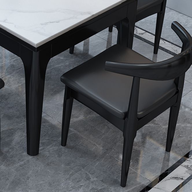 Modern Style Sintered Stone Standard Dining Set White Rectangle Dining Set for Kitchen