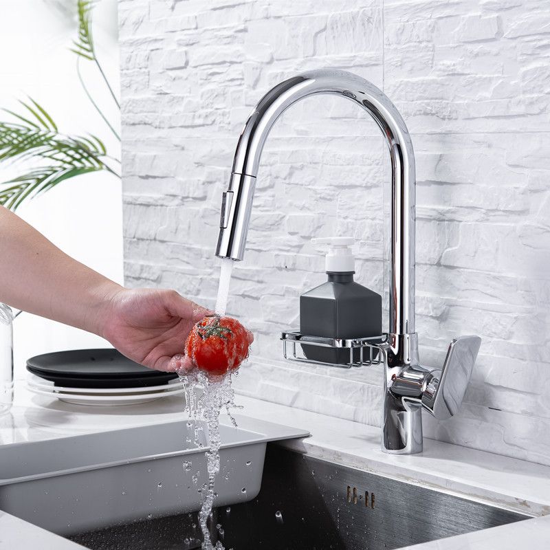 Modern Pull down Standard Kitchen Faucet Single Handle Faucet with Pull out Sprayer
