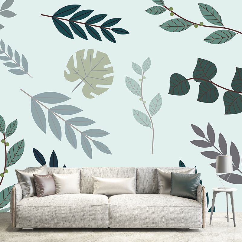 Modern Plant Wall Murals Stain Resistant Wall Art for Home,Waterproof and Antifouling