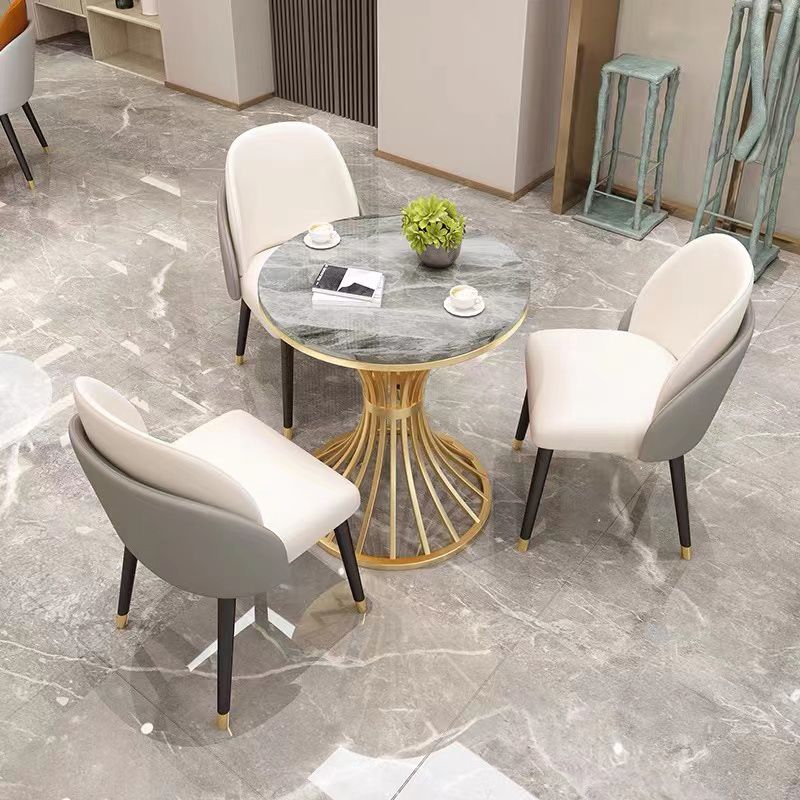 Nordic Round Stone Dining Table 1/3/4/5 Pieces Dining Set for Dining Room